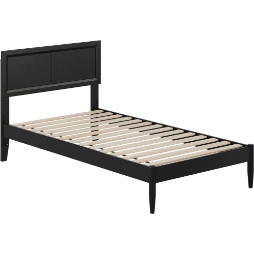Ellarie Twin Platform Bed in Black Finish Wood
