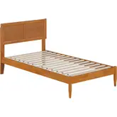 Ellarie Twin Platform Bed in Light Toffee Finish Wood