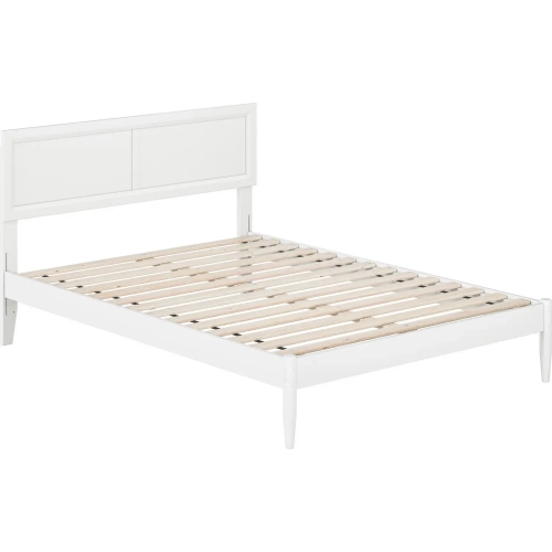 Ellarie Full Platform Bed in White Finish Wood