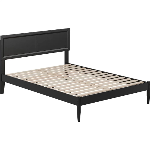 Ellarie Full Platform Bed in Black Finish Wood