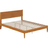 Ellarie Queen Platform Bed in Light Toffee Finish Wood