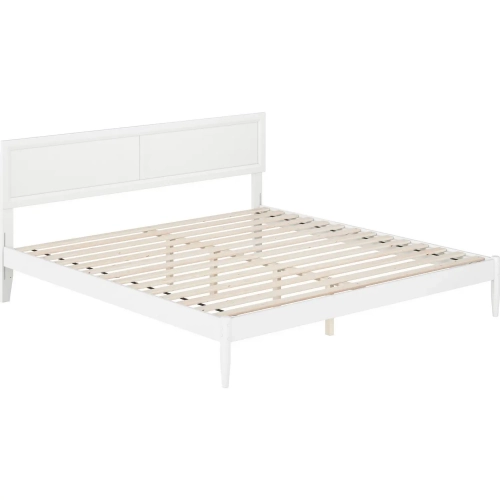Ellarie King Platform Bed in White Finish Wood
