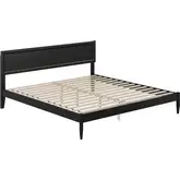 Ellarie King Platform Bed in Black Finish Wood