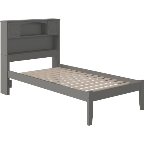 Newport Twin XL Platform Bed with Open Footboard in Atlantic Grey