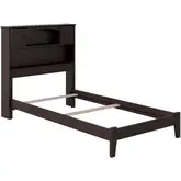 Newport Twin XL Bed with Open Footboard & Turbo Charger in Espresso