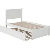 Madison Twin XL Platform Bed with Footboard & Twin XL Trundle in White Wood