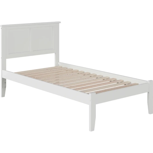 Madison Twin Platform Bed in White Wood