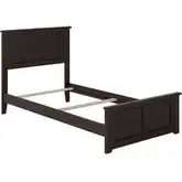 Madison Twin Foundation Bed with Footboard in Espresso Wood