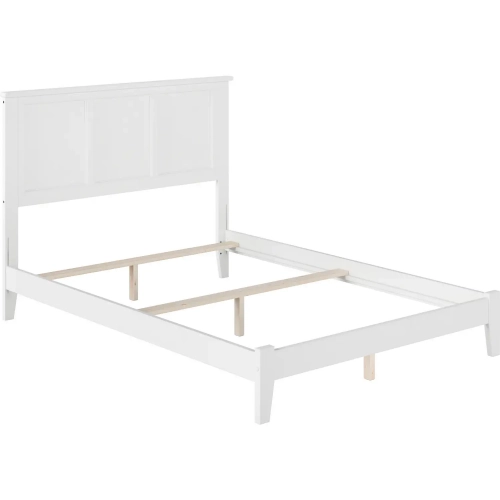 Madison Full Foundation Bed in White Wood