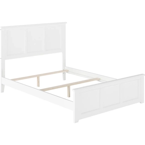 Madison Full Foundation Bed with Footboard in White Wood