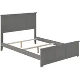 Madison Full Foundation Bed with Footboard in Grey Wood