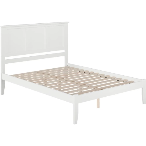 Madison Queen Platform Bed in White Wood