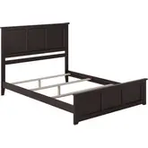 Madison Queen Foundation Bed with Footboard in Espresso Wood