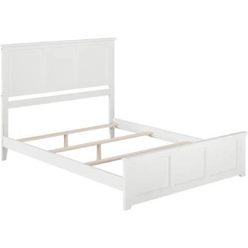 Madison Queen Foundation Bed with Footboard in White Wood