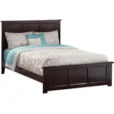 Madison King Low Profile Platform Bed with Footboard in Espresso Wood