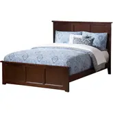 Madison King Low Profile Platform Bed with Footboard in Walnut Wood