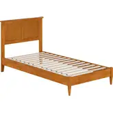 Charlotte Twin XL Low Profile Platform Bed in Toffee Wood