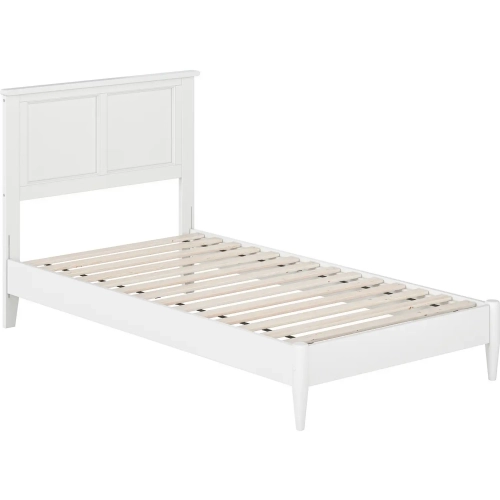Charlotte Twin Low Profile Platform Bed in White Wood
