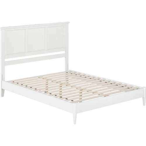 Charlotte Queen Low Profile Platform Bed in White Wood