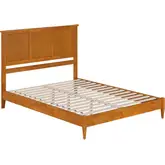 Charlotte Queen Low Profile Platform Bed in Toffee Wood
