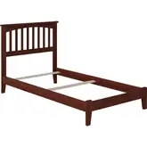 Mission Twin XL Foundation Bed in Walnut Wood