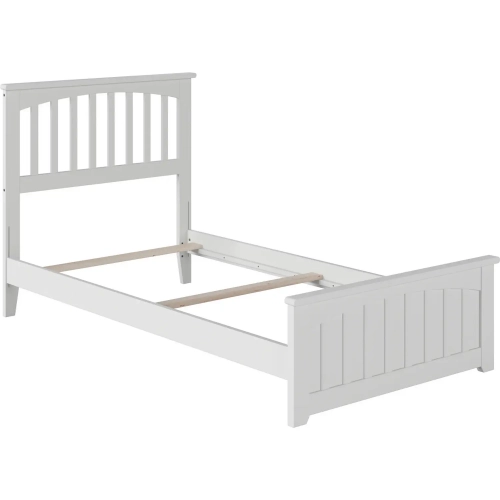 Mission Twin Bed with Matching Footboard in White