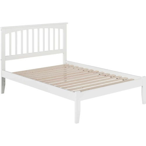 Mission Full Platform Bed in White Wood