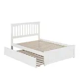 Mission Full Bed with Matching Footboard & Urban Trundle Bed in White