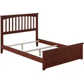 Mission Full Bed with Matching Footboard in Walnut