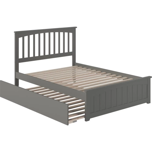 Mission Full Platform Bed with Matching Foot Board & Full Urban Trundle in Grey