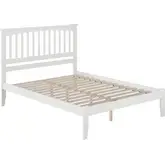 Mission Queen Platform Bed in White Wood