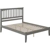 Mission Queen Platform Bed in Grey Wood