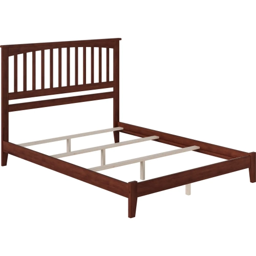 Mission Queen Foundation Bed in Walnut Wood