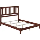 Mission Queen Foundation Bed in Walnut Wood