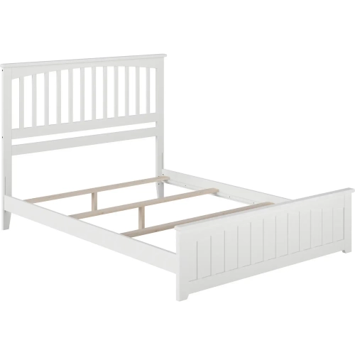 Mission Queen Bed with Matching Footboard in White