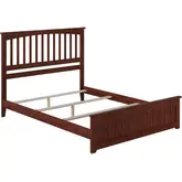 Mission Queen Bed with Matching Footboard in Walnut