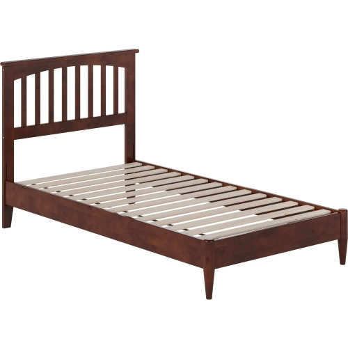 Becket Twin Low Profile Platform Bed in Walnut Wood