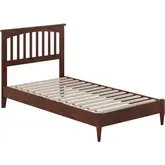 Becket Twin Low Profile Platform Bed in Walnut Wood