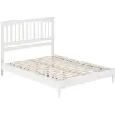 Becket Queen Low Profile Platform Bed in White Wood