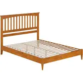 Becket Queen Low Profile Platform Bed in Toffee Wood