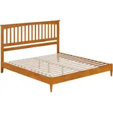 Becket King Low Profile Platform Bed in Toffee Wood
