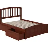 Richmond Full Bed with Matching Footboard & 2 Urban Bed Drawers in Walnut