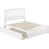 Richmond Queen Platform Bed, Match Footboard, Turbo Charger & Twin XL Trundle in White