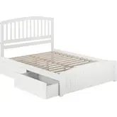 Richmond Queen Bed with Matching Footboard & 2 Urban Bed Drawers in White