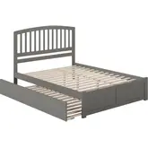 Richmond King Platform Bed with Footboard & Twin XL Trundle in Grey Wood