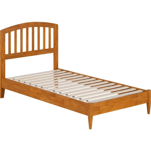Quincy Twin Low Profile Platform Bed in Toffee Wood