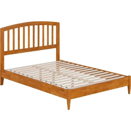 Quincy Full Low Profile Platform Bed in Toffee Wood