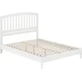 Quincy Queen Low Profile Platform Bed in White Wood