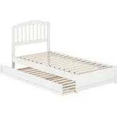 Lucia Twin XL Platform Bed with Panel Footboard & Twin XL Trundle in White Wood