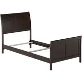 Portland Twin XL Foundation Bed with Footboard in Espresso Wood